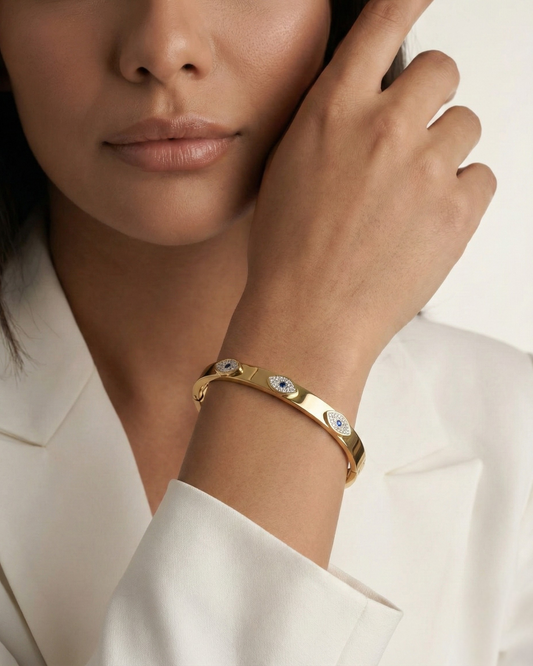 Sapphire Gaze Evil Eye Bangle