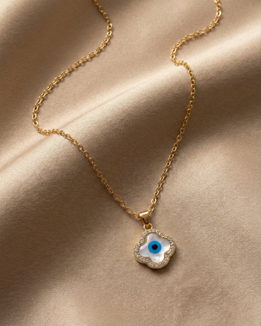 Gia Evil Eye Clover Necklace